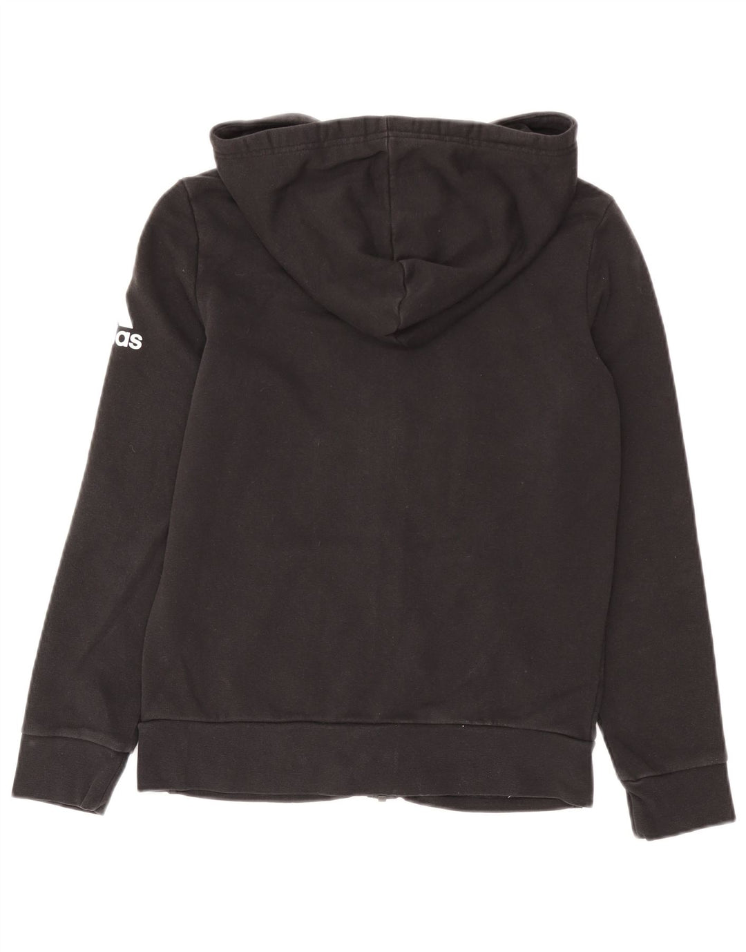 Adidas Womens Zip Hoodie Sweater UK 12 Medium Black