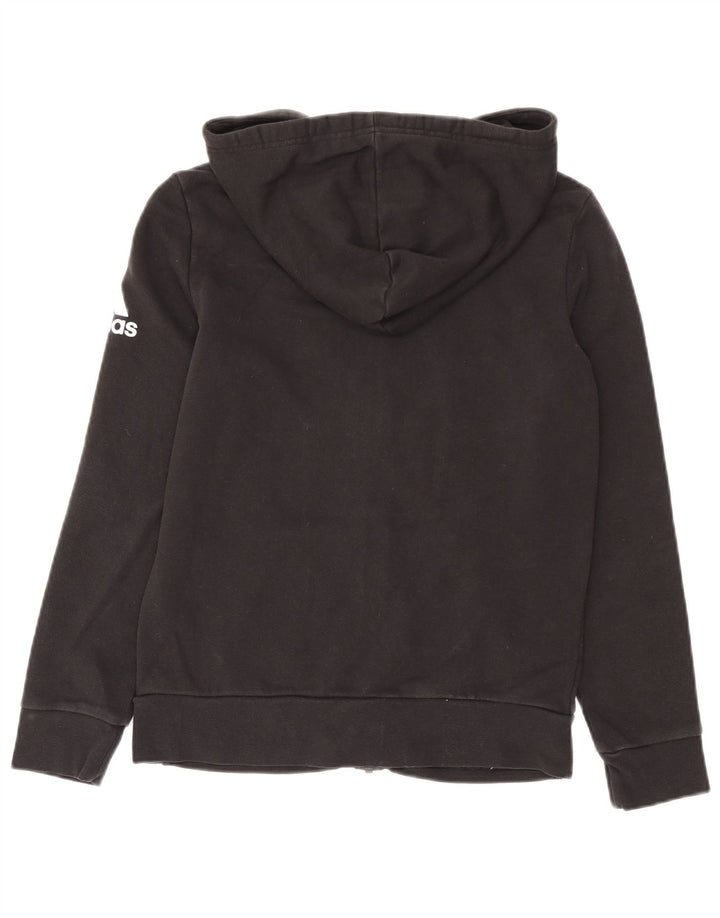 Adidas Womens Zip Hoodie Sweater UK 12 Medium Black