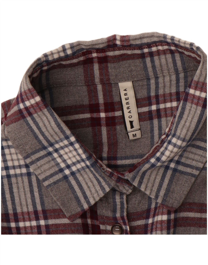 Carrera Womens Flannel Shirt UK 12 Medium Grey Check