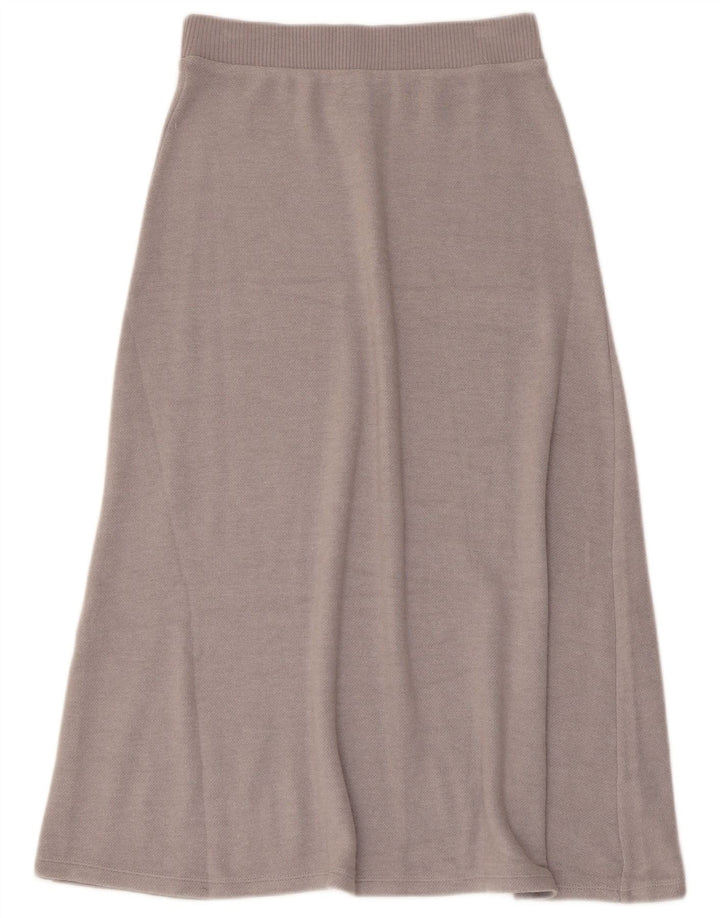 Zara Dame Strik Flared Skirt Small W26 Grå Viscose