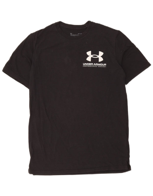 Under Armour Mens Heat Gear Graphic T-Shirt Top Medium Black Cotton