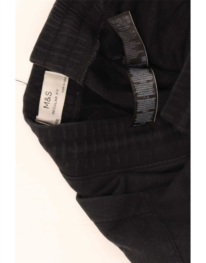 Marks & Spencer Mens Regular Fit Tracksuit Trousers Joggers Medium Black