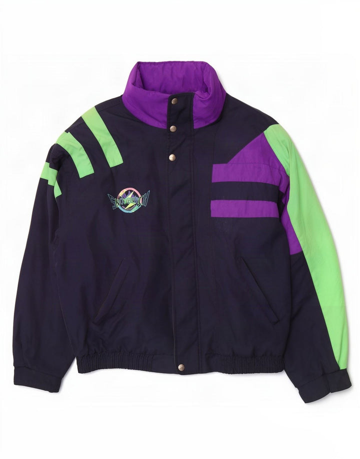 Fila Skijakke med hætte til mænd IT 50 Large Navy Blue Colourblock Polyester