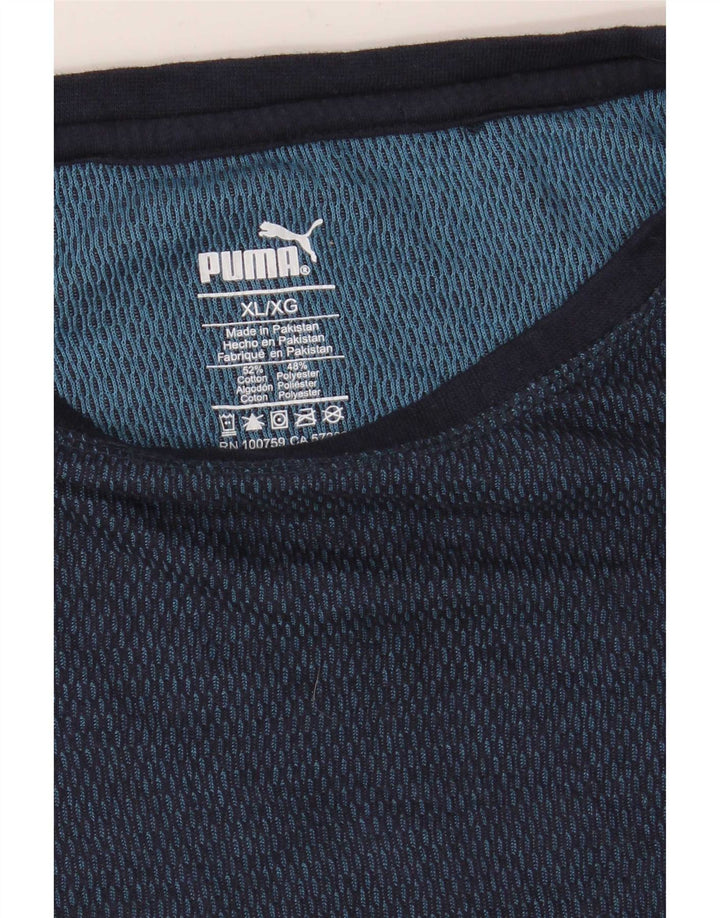 Puma Mens Top Long Sleeve XL Navy Blue Cotton