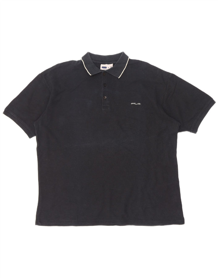 Polo da uomo Fila XL in cotone nero