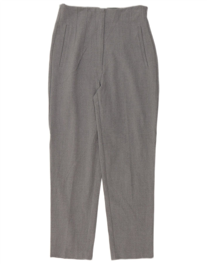 Zara Womens Tapered Chino Trousers Small W26 L26 Grey Polyester