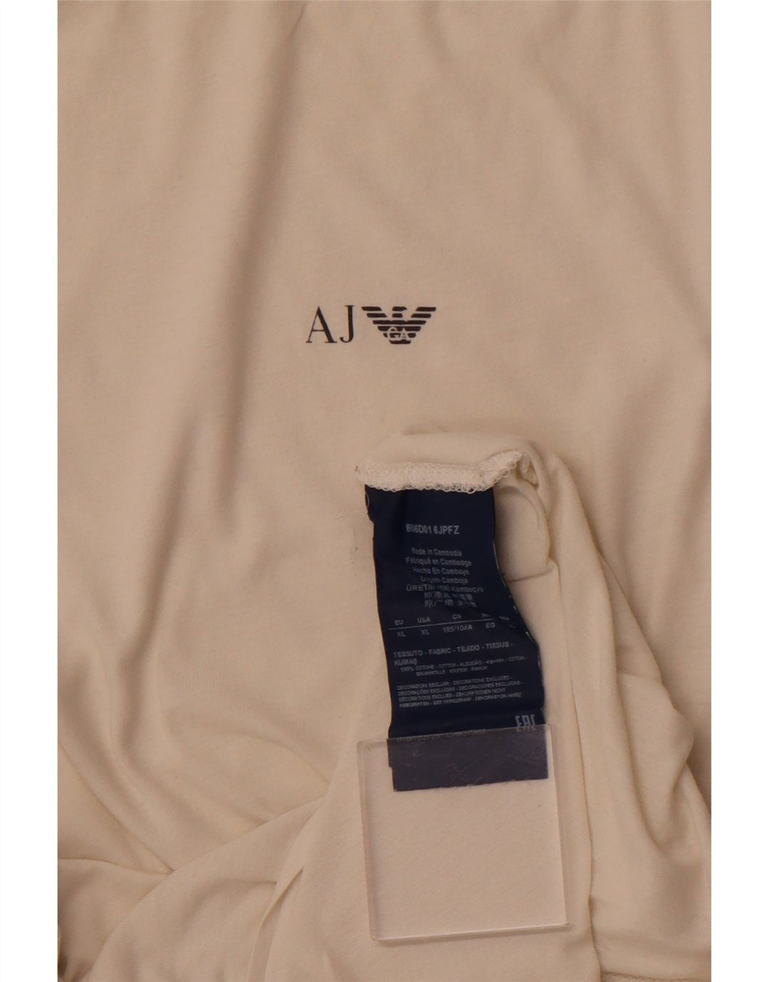 ARMANI JEANS Mens T-Shirt Top XL White Cotton