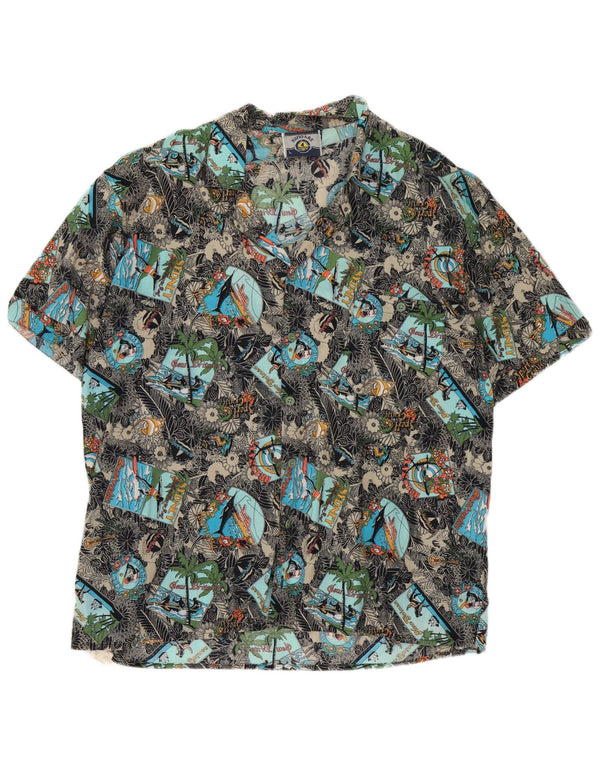 Navigare Mens Short Sleeve Shirt Large Multicoloured Floral Cotton