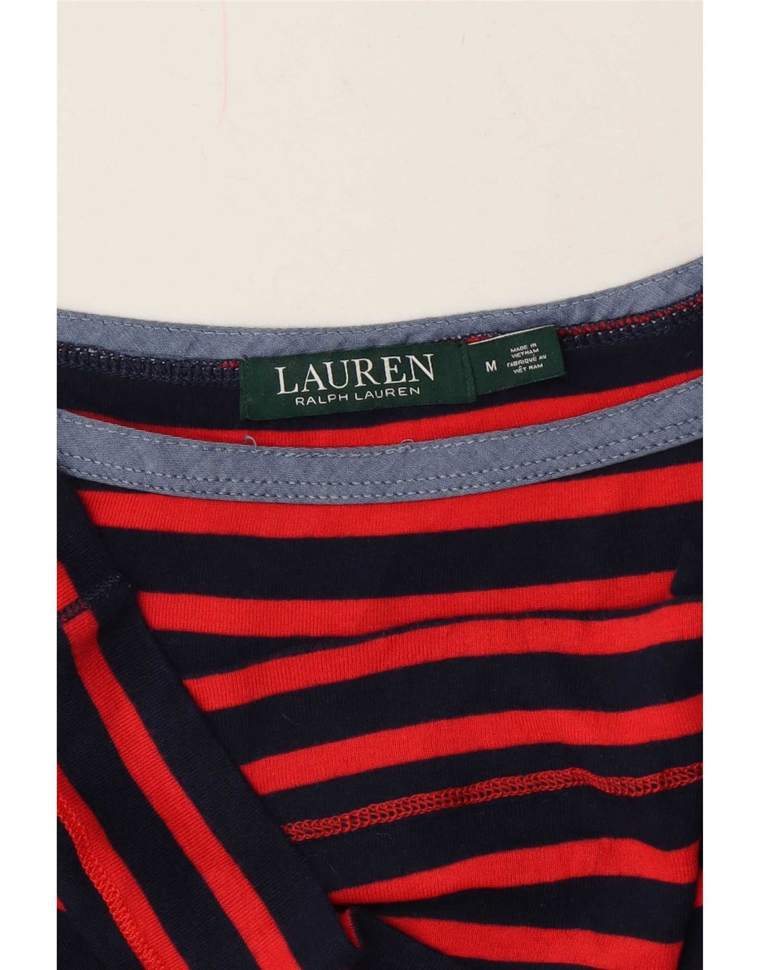 Ralph Lauren Womens T-Shirt Top UK 14 Medium Red Striped