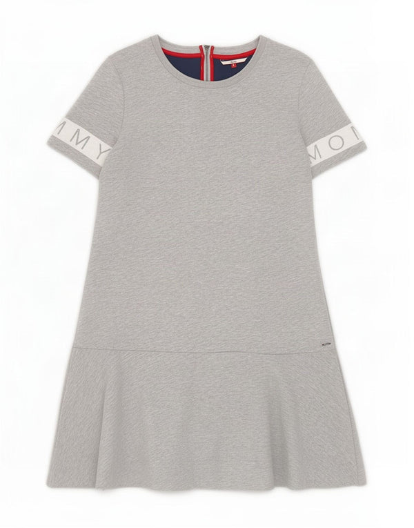 Tommy Hilfiger Damen-Kleid mit grafischer A-Linie, Gr. 46, Grau, Farbblock