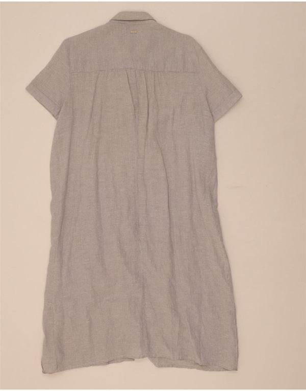 Abito camicia a maniche corte da donna Armani Exchange US 12 grande gessato grigio