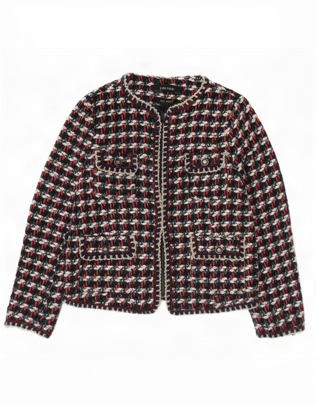 Zara Womens Regular Fit Blazer Jacket UK 10 Small Multicolored Check