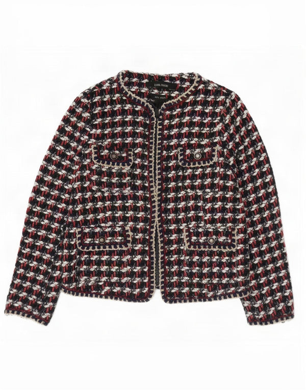 Zara Womens Regular Fit Blazer Jacket UK 10 Small Multicolored Check