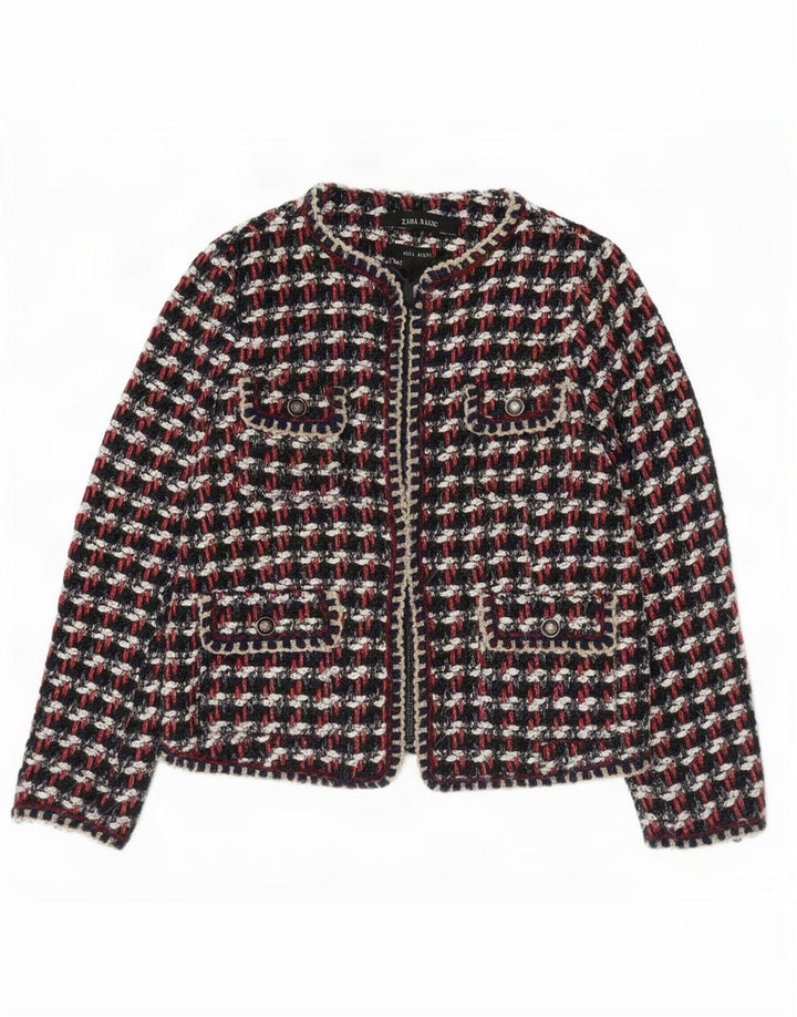 Zara Womens Regular Fit Blazer Jacket UK 10 Small Multicolored Check
