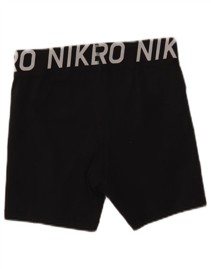 Nike Dame Dri Fit grafiske sportsshorts UK 12 Medium Sort Polyester
