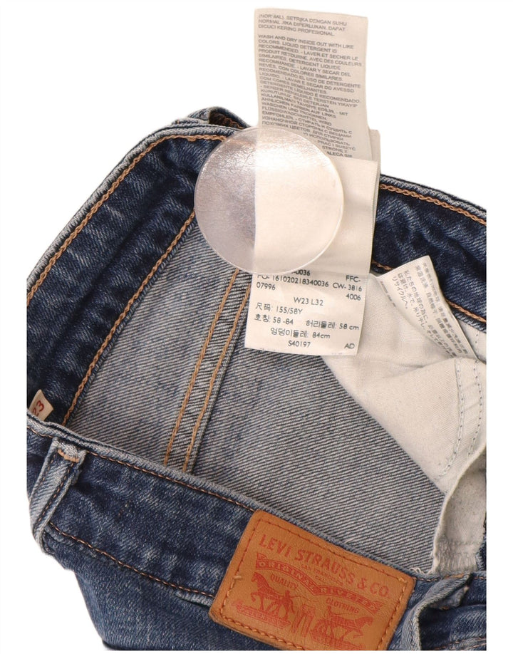 Levi's Womens 714 Straight Jeans Size 23 W23 L28 Blue Cotton