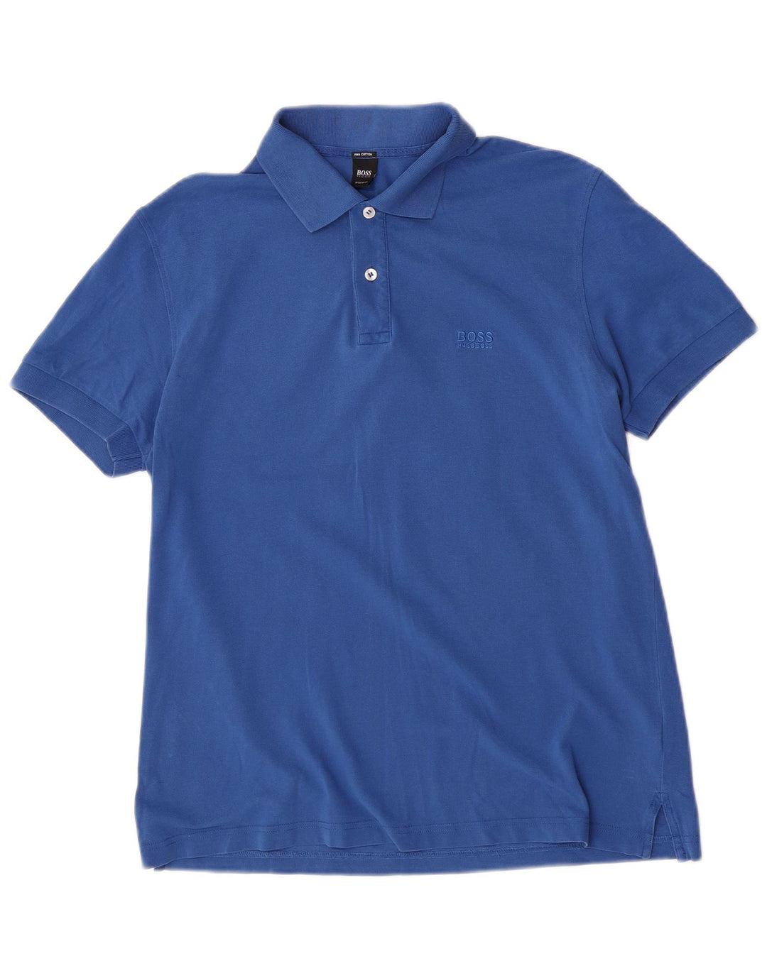 Hugo Boss Mens Regular Fit Polo Shirt Large Blue Cotton