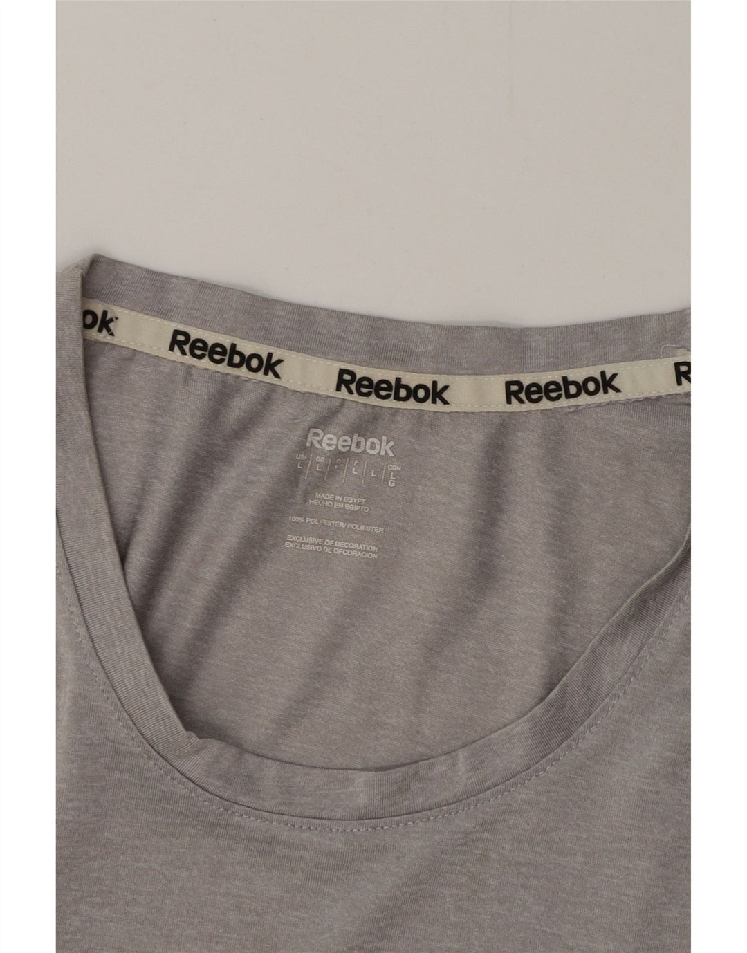 REEBOK Womens T-Shirt Top UK 16 Large Grey Polyester