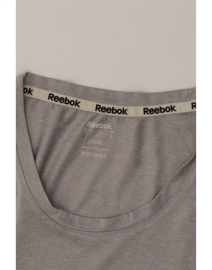 REEBOK Womens T-Shirt Top UK 16 Large Grey Polyester