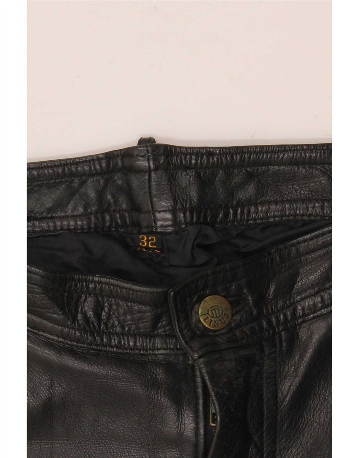 Linus Pantalon motard en cuir pour homme W32 L30 Noir