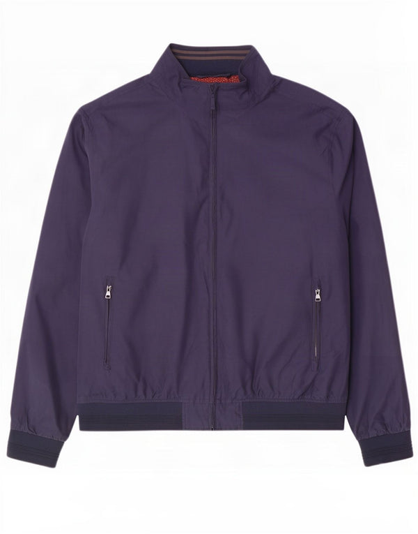 Marks & Spencer Mens Bomber Jacket UK 46 3XL Navy Blue Polyester