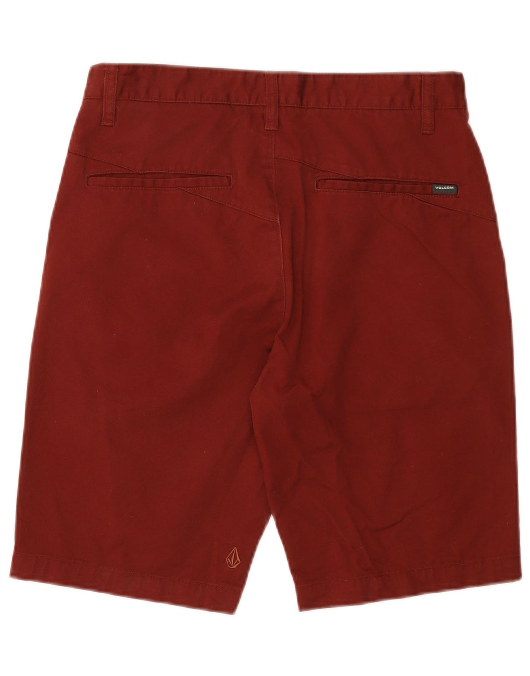 VOLCOM Mens Chino Shorts W30 Medium Burgundy Cotton
