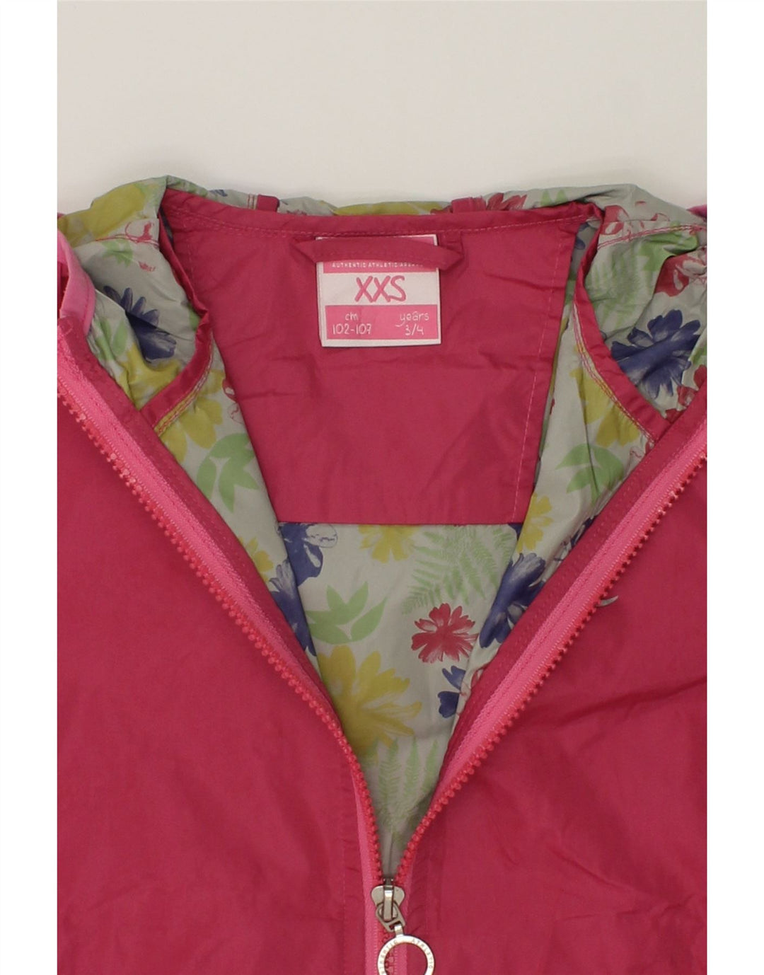 CHAMPION Girls Hooded Rain Jacket 3-4 Years 2XS Pink Polyamide | Vintage Champion | Thrift | Second-Hand Champion | Used Clothing | Messina Hembry 