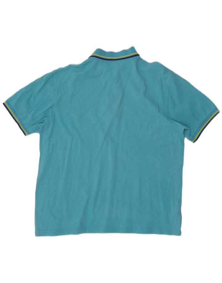 Fred Perry Mens Polo Shirt XL Blue Striped Cotton