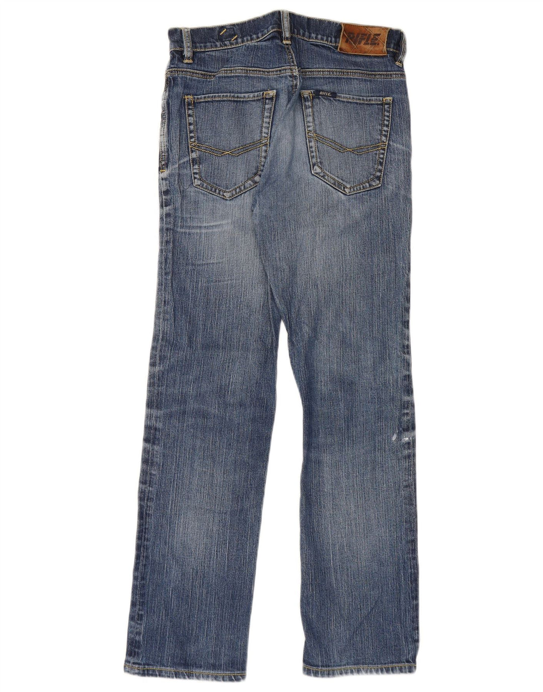 Rifle Damen Straight Jeans W30 L29 Blaue Baumwolle