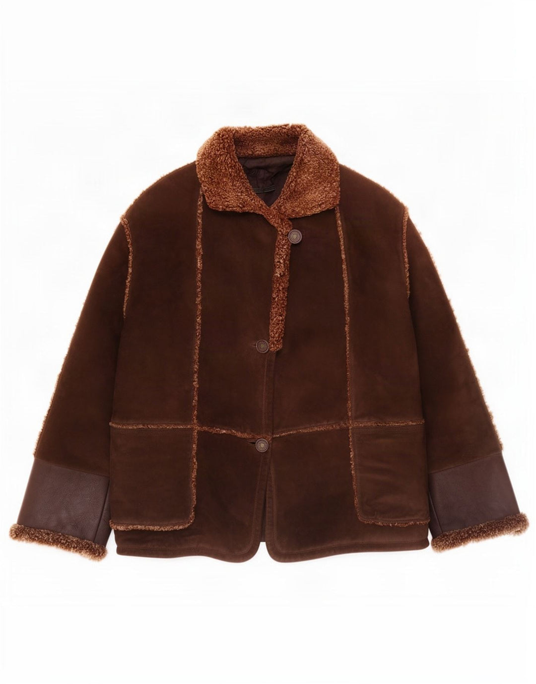 Chaqueta de gamuza extragrande para mujer Grido UK 46 Large Cuero marrón