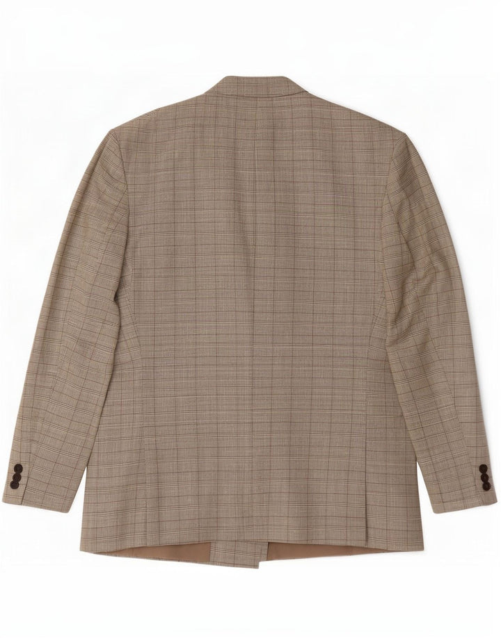 Giacca blazer doppiopetto vintage da uomo UK 42 XL verde pied de poule