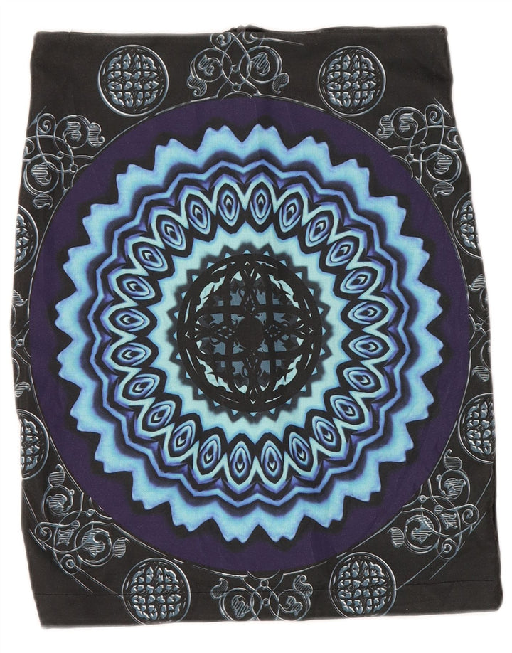 Desigual Womens Pencil Skirt Medium W30 Navy Blue Paisley
