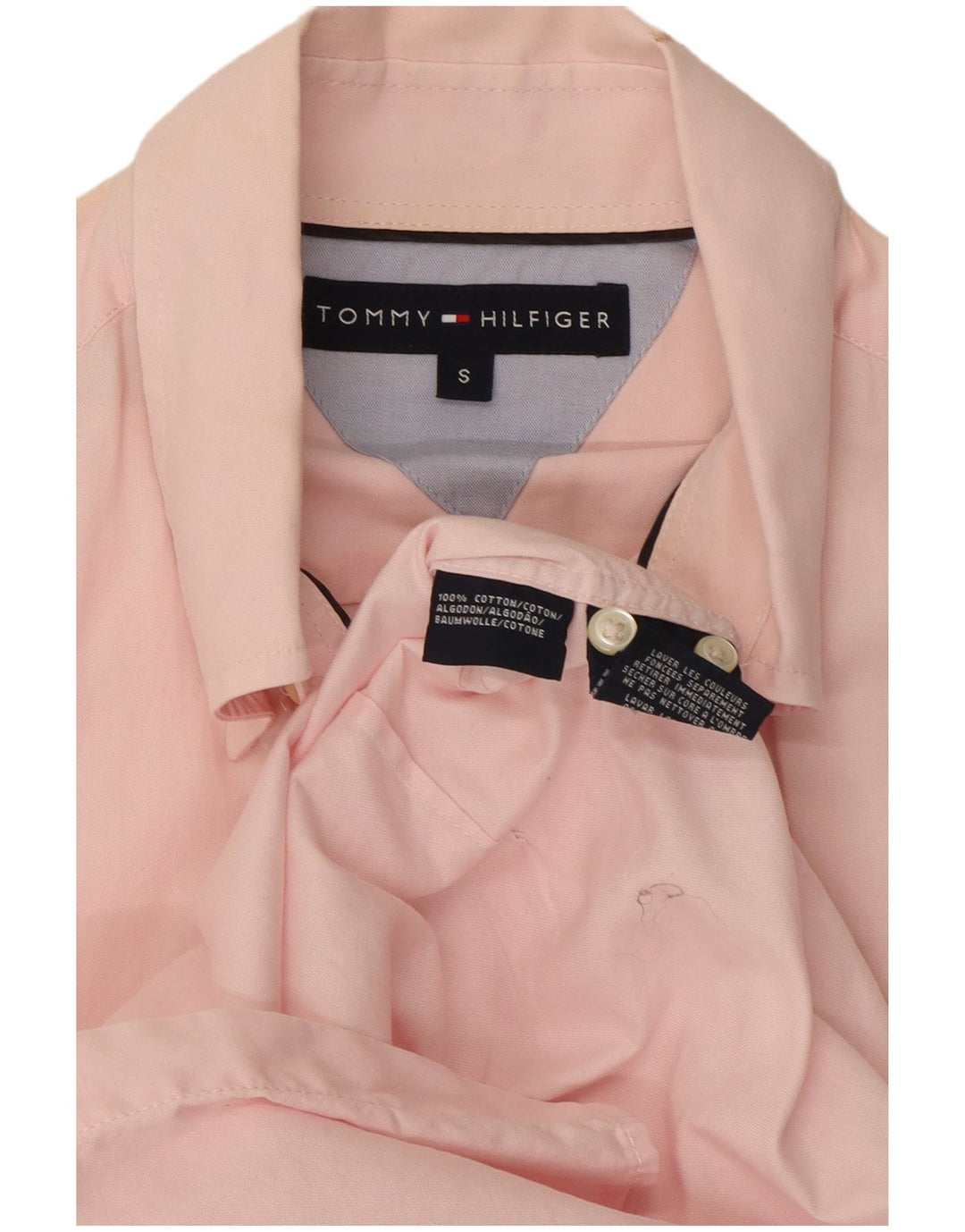 Tommy Hilfiger Mens Shirt Small Pink Cotton