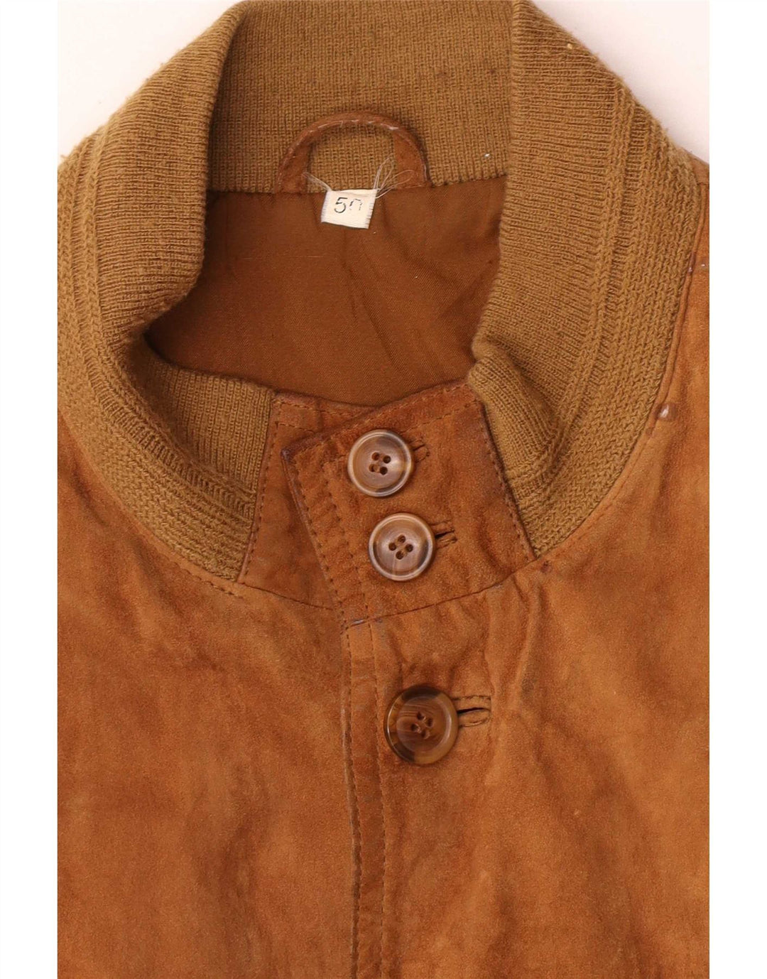 Vintage Mens Suede Bomber Jacket IT 50 Large Brown