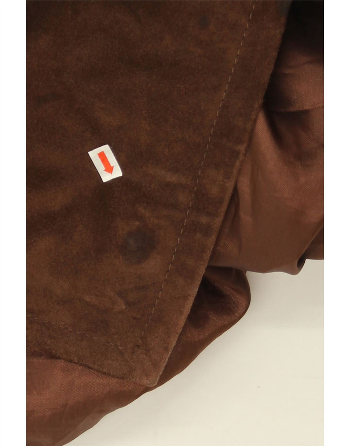 Vintage Womens Oversized Suede Overcoat IT 46 Large Brown Leather