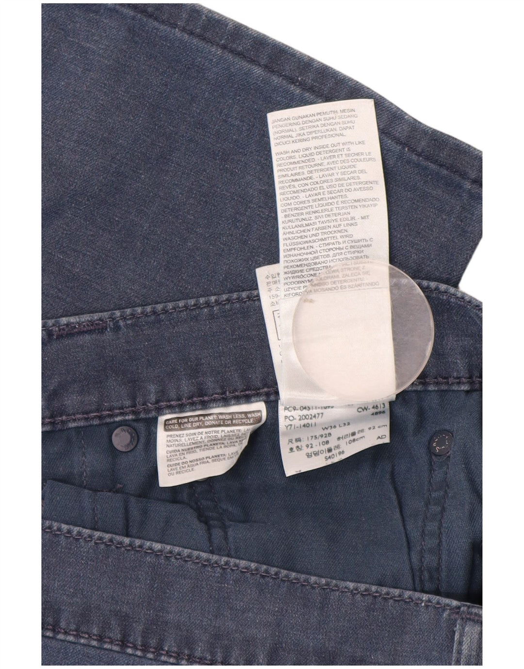 Jeans slim da uomo Levi's W36 L30 cotone blu