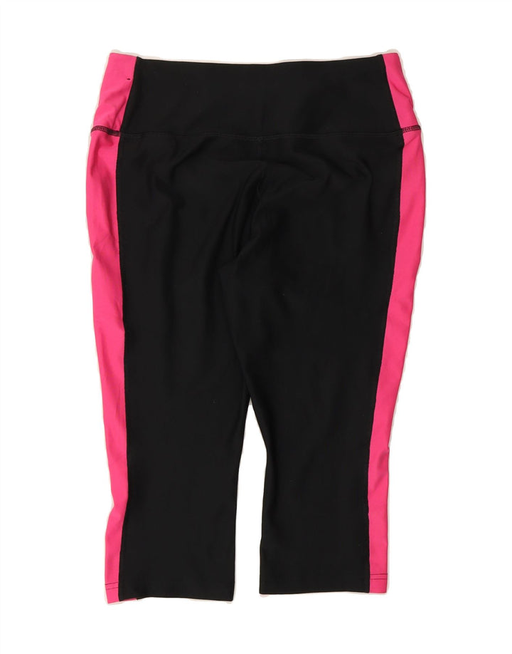 NIKE Womens Dri Fit Capri Leggings UK 12 Medium Black Colourblock Vintage Nike and Second-Hand Nike from Messina Hembry 
