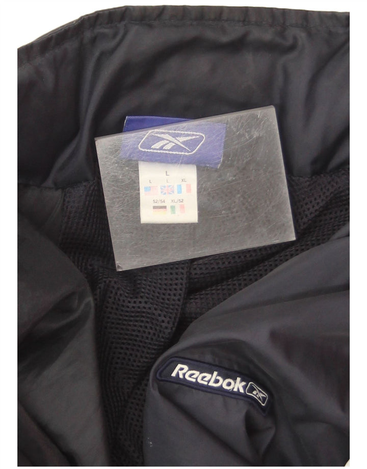 Reebok Veste de pluie pour homme UK 40 Large Bleu marine Nylon