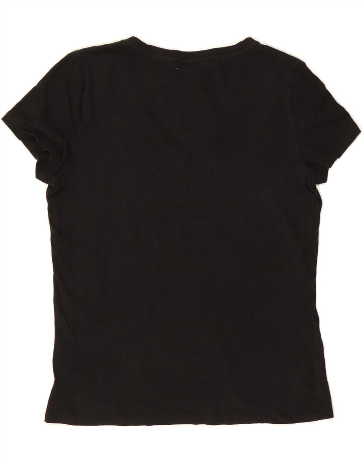 MICHAEL KORS Womens T-Shirt Top UK 14 Medium Black Cotton Vintage Michael Kors and Second-Hand Michael Kors from Messina Hembry 