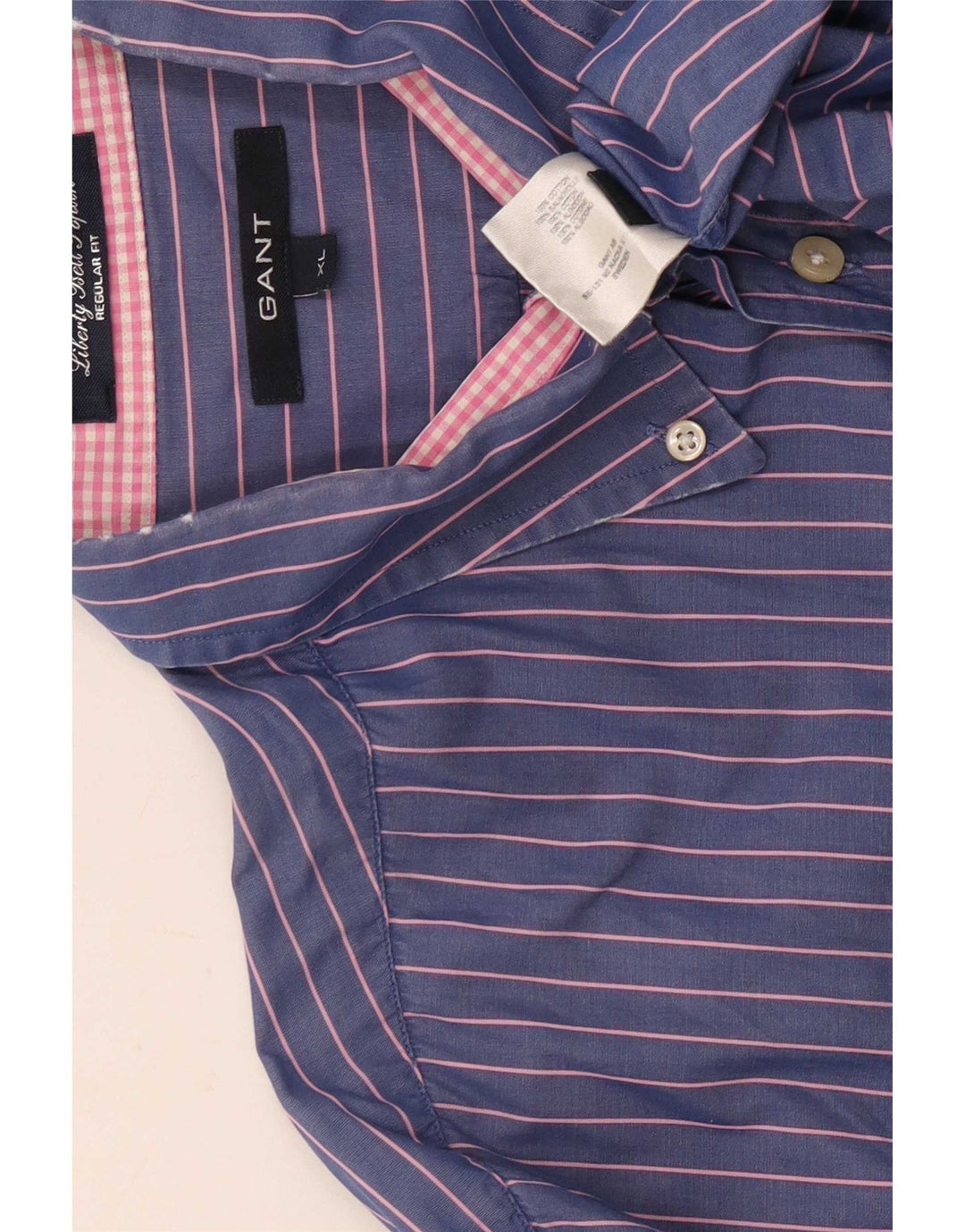 Gant Mens Regular Fit Shirt XL Blue Pinstripe Cotton