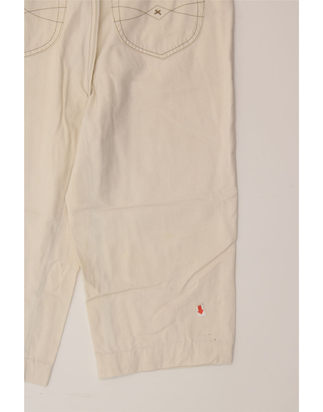 VINTAGE Mens Straight Capri Trousers W30 L18 Off White Vintage Vintage and Second-Hand Vintage from Messina Hembry 
