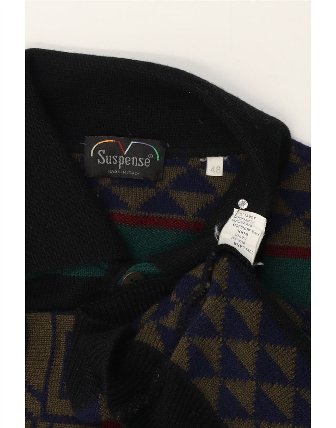 Maglione da uomo con collo alto Suspense IT 48 Medio multicolore geometrico