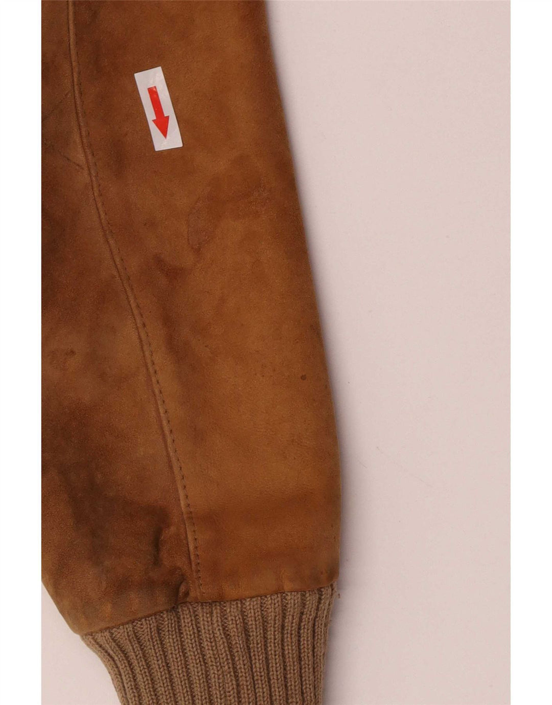 Vintage Herre Bomber Ruskindsjakke IT 48 Medium Beige