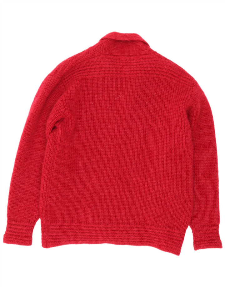 Emreco Womens Double Breasted Cardigan Sweater EU 38 Medium Red Wool