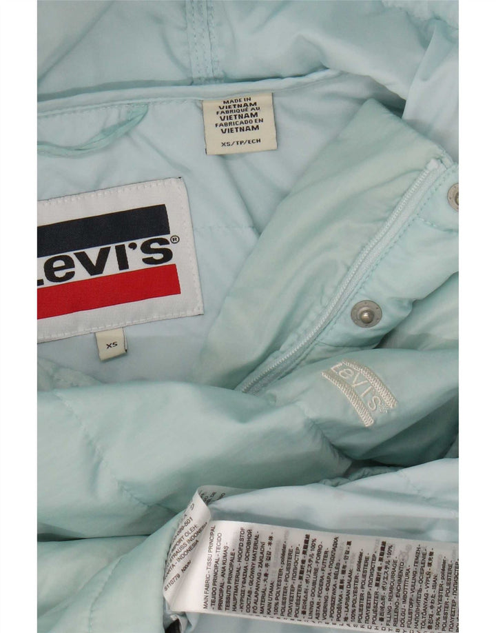 Levi's Chaqueta acolchada con capucha para mujer UK 6 XS Poliéster azul