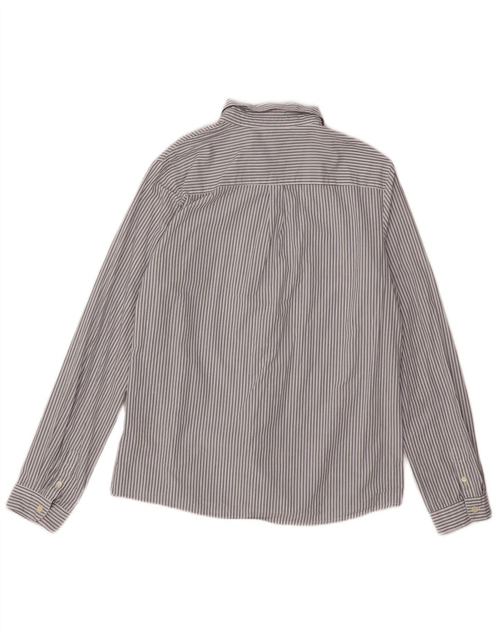 Scotch & Soda Mens Shirt Medium White Striped Cotton