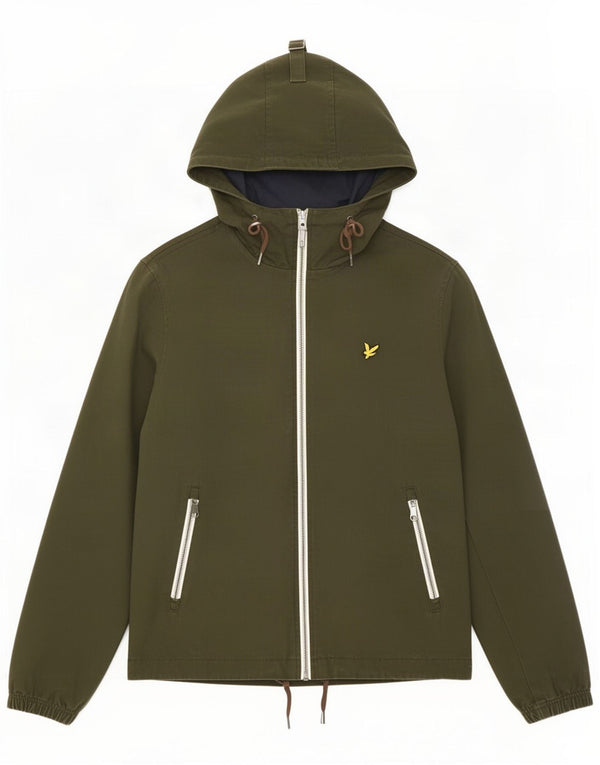 Lyle & Scott Chaqueta cortavientos con capucha para hombre UK 36 Small Khaki Cotton