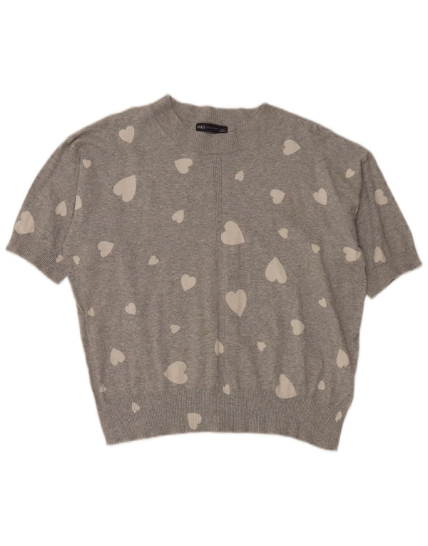 Marks & Spencer Damen-Pullover mit abstraktem Muster und Rundhalsausschnitt, Gr. 16, Größe L