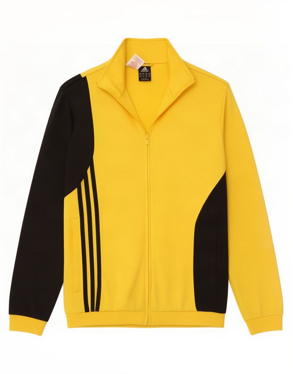 Adidas Boys Tracksuit Top Jacket 13-14 Years Yellow Colourblock Polyester