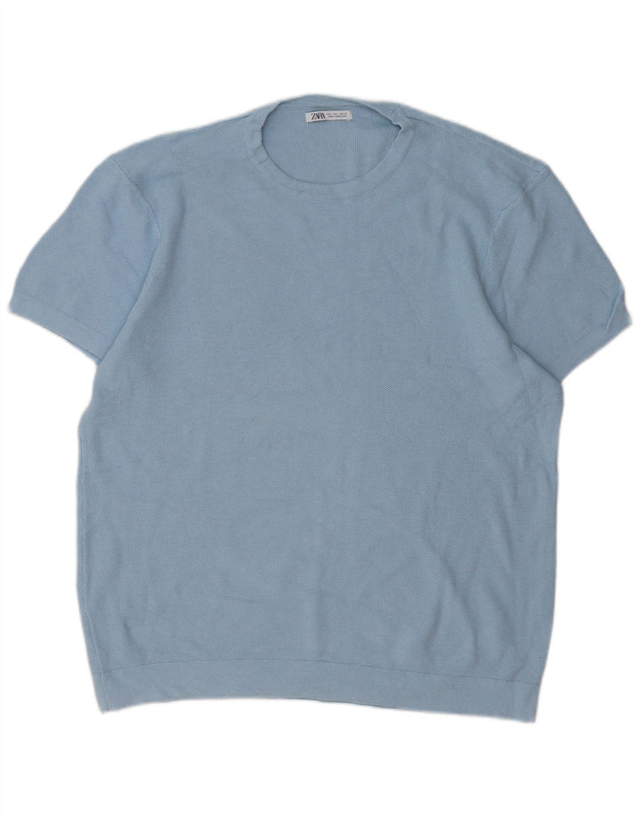 ZARA Herre T-Shirt Top Stor Blå
